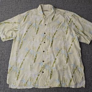 Tommy Bahama 100% Silk Hawaiian Shirt Mens XXL Bamboo Camp Aloha Tropical
